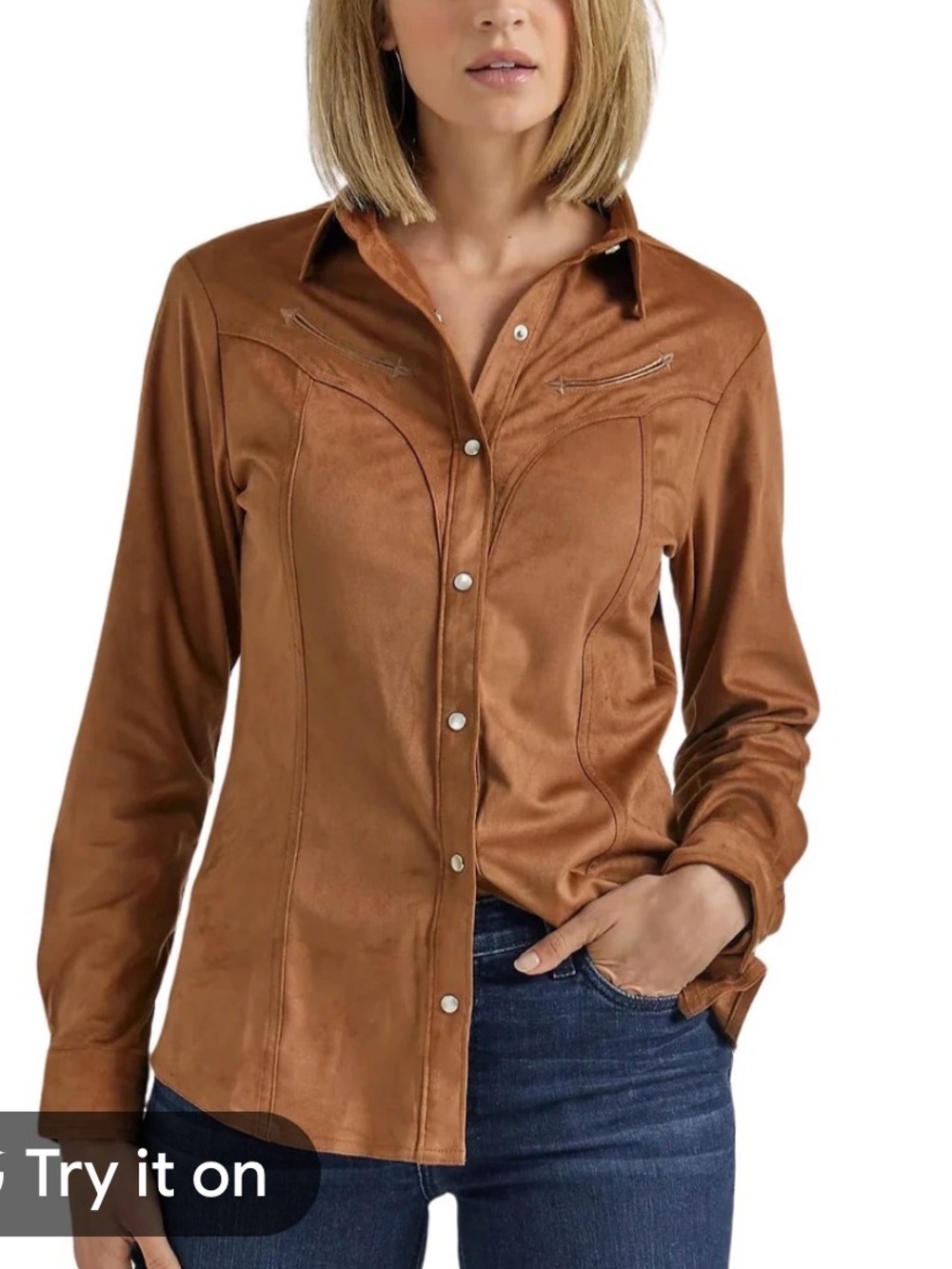 Wrangler Chestnut Brown Western Snap-Front Shirt